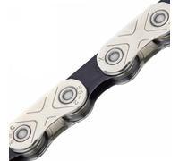 KMC X-Flat 12/13 Speed Waxed Flat Top Chain, 126 Link, Black/Silver