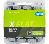 KMC X Flat 12/13x Speed Silver/Black Waxed Chain 126L Silver/Black