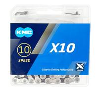 KMC X10 10 Speed Bike Chain - 110L - Black / Silver