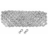 KMC X10-116L, NP/BK 10 Speed Bicycle Chain,Silver,0.5 inches X 0.39" | Compatible with Shimano, SRAM and Campagnolo; X-Bridge plates and high-pin riveting deliver smooth shifts and long wear