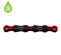 KMC X11 DLC Pre-Waxed Bicycle Cycle Bike Chain Black / Red - 118 Links