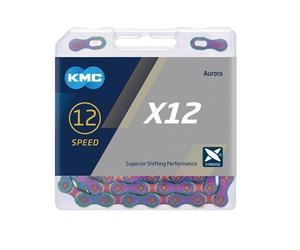 KMC X12 Bicycle Road MTB 12 Speed Chain In Aurora Blue Shimano/SRAM/Campagnolo