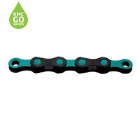 KMC X12 DLC Pre-Waxed Bicycle Cycle Bike Chain Black / Celeste - 126 Links
