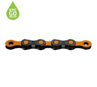 KMC X12 DLC Pre-Waxed Bicycle Cycle Bike Chain Black / Orange - 126 Links