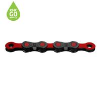 KMC X12 DLC Pre-Waxed Bicycle Cycle Bike Chain Black / Red - 126 Links