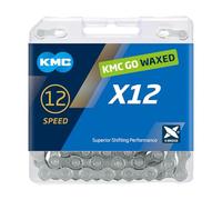 KMC X12 Waxed 12-Speed Chain, 126 Link, Silver