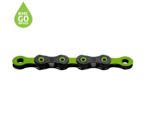 KMC X12L DLC Pre-waxed 12 Speed Chain Black/Apple 126L