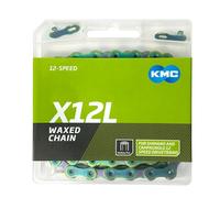 KMC X12L Waxed Chain - 12-Speed Lightweight Chain with GO Wax Treatment, Double X-Bridge, Hollow Pins & MissingLink - Compatible with Shimano & Campagnolo 12-Speed - Aurora Green