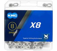 KMC X8-93 8 Speed Bicycle Chain 114 Links Silver Grey