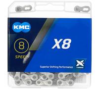 KMC X8 114 Link Bike Chain 1/2" x 3/32" 6/7/8 Speed - Silver Grey