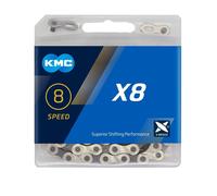 KMC X8 Chain 8S 114 Silver Links - Grey