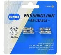 KMC X8 / Z8.3 / Z7 / Z6 Bicycle Chain Missing Link - 7.30mm Length - Silver - CL573R Silver
