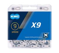 KMC X9 9 Speed Chain, Silver/Grey, 122 Link