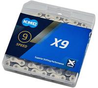 KMC X9 9 Speed Chain, Silver/Grey, 122 Link