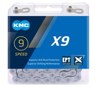 Kmc X9 Ept Road/mtb Chain 114 Links Silver