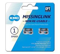 KMC Z1eHX EPT Non Re-Usable Single Speed MissingLink Joining Link, Dark Silver, Narrow (3/32")