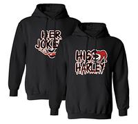 KMCOJIA Joker Matching Couple Hoodie,Long Sleeve Thick His & Hers Pullover Hooded Sweatshirt with Pocket(Pack of 1) Joker-Black-S