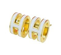 KMDJG Letter Earrings Luxury Letter Earrings Stylish and Elegant Titanium Steel Earrings Letter H Earrings Great gift on Christmas Valentine's Day Birthday, Titanium, No Gemstone