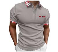 Kmdwqf Airy Clothing Men Sale Tops Cut Work Blouse Graduation Gifts for His Travel Essentials Men Male Spring Summer Button Short Sleeve Top Plaid Lapel Print T Shirt Gentleman Clothes Sale Clearance