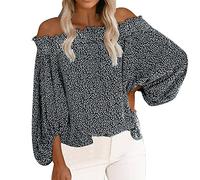 Kmdwqf Basic Tops Women Multipack Silver Blouse 60Th Birthday Gifts for Women Crew Womens Linen Neck Off Shoulder Long Sleeve Top T Shirt Balloon Sleeve Top Sale Clearance Items Under 5 Pounds