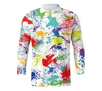 Kmdwqf Christmas Sparkly Tops Work Tops Men Blouse Elegant Coronation Gifts Spring Summer Holidays Men Casual Spring Summer Long Sleeve Turndown Neck Shirt Printed Tee Shirt Top Blouse Sale Clearance