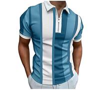 Kmdwqf Crop Vest Tops Men UK Eyelet Blouse Teacher Gifts for Men Gym Sports Male Casual Summer Color Splice Print Blouse T Shirt Turn Down Collar Short Sleeve Tops T Shirt Discounted Items for Sale