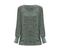 Kmdwqf Fashion Tops for Women Pink Blouse for Women UK Christening Gifts for Girls Sauna Women's Crew Neck Long Sleeve Solid Color T Shirt Fashion Loose Top Sale Clearance Items Under 5 Pounds