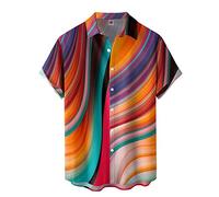 Kmdwqf Floral Shirt for Men Tropical Casual Short Sleeve Button Down Printed Beach Shirts Short Sleeve Loose Tunic Tops Mens White Blouse Pack Gifts for Teachers Sports Promotion Clearance