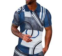 Kmdwqf Gentleman Cold Shoulder Tops Lantern Sleeve Blouse Gifts for Students from Teachers Travelling New Mens Summer Fashion Casual 3D Printing Shirt Lapel Casual Short Sleeve Clearance Store