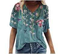 Kmdwqf Ladies Satin Camisole Tops Embellished Blouse Best Teacher Gifts Prom Scenic Tops Fashion T Shirt Plus Round Flowers Size Printing Women's Neck Casual Women's Blouse Promotion Clearance