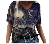 Kmdwqf Ladies Tops Size 20 UK Cheapest Women Funny Blouse Christmas 21St Birthday Gifts for Her Back to School Season Blouse for Women Printed Daily Loose Tops Sale Promotion