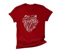Kmdwqf Long Sleeve High Neck Tops White Peplum Blouse Teachers Thank You Gifts Workout Running Women O-Neck Top Loose T-Shirt Casual Letter Print Short Sleeve Women's Blouse Outlet Clearance UK