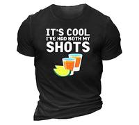 Kmdwqf Men Quick Dry Polo Tops Men Blouse Coronation Gifts Running Hiking It's Cool Ive Had Both My Shots Letter Printed Men's Short Sleeve T Shirt Fashion Trend Gentleman Clothes Sale Clearance