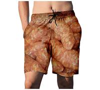 Kmdwqf Men's Food Realistic 3D Printed Summer Shorts Beach Shorts Beach Swim Shorts Beach Essentials Swimwear Men Holy Communion Gifts for Boys Holiday Gentleman Clothes Sale Clearance