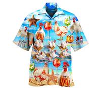 Kmdwqf Men's Spring/Summer Fashion Casual Sports Party Beach Loose Print Short Sleeved Shirt Wrap Over Tops for Men UK Double Layers Gentleman Blouses Teachers Gifts Crew Clearance Bargains