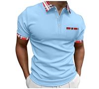 Kmdwqf Sleeveless Tops for Men UK Cotton Men's Blouse Short Sleeve Shirt Teachers Gifts for Men Exploring Male Spring Summer Button Short Sleeve Top Plaid Lapel Print T Shirt Outlet Clearance UK