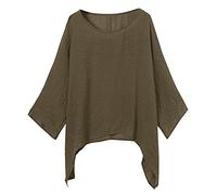 Kmdwqf V Neck Tops for Women Sexy White Peasant Blouse 50Th Birthday Gifts for Women Wedding Womens Tops Casual Plus Size Loose Cotton Linen Solid Color Shirt Blouse Promotion Clearance