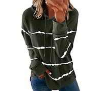 Kmdwqf Women One Shoulder Tops Plain with Printed Blouse Engagement Gifts Sports Fashion T Shirt Hooded Print Sleeve Casual Tops Stripe Long Loose Women's Women's Blouse Bargains of The Day Sale