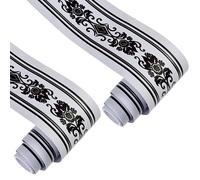 KMDZDZGS Self-Adhesive Wallpaper baseboards, PVC Wallpaper Borders, 12CM X 10M, Waterproof Tile Waistline Sticker, Baseboard Decorative Wallpaper for Kitchen Living Room Bathroom (2, R)