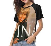 Kmehsv Tina Turner All The Best Turner Tina Womens Short Sleeve Raglan Baseball T Shirt Black