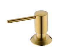 KMEINO Gold Soap Dispenser, Built-in Undermount Brass Commercial, Brushed Gold Metal Pump Head with 500ml PP Bottle