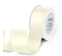 KMER LIFE 1-1/2 inch x 25 Yards Double Faced Polyester Ivory Satin Ribbon, Perfect for Gift Wrapping Very Suitable for Weddings Party Hair Bow Invitation Decorations and More
