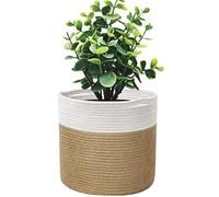 KMERCE Indoor Plant Pot Cover, Woven Flower Pots, Cotton Rope Basket for Indoor Decoration, Storage Basket for Toys, Clothes - Diameter 20 cm