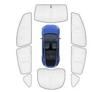 KMF 8pcs Full Thicken Sun Shades for 2025 2026 Tesla Model Y Juniper Accessories, Tesla Y Privacy Car Window Covers for Windshield Side Rear, UV Block and Blackout for Camping Outdoor
