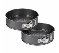 Kmf Supplies 7 Inch Springform Cake Tin - 18CM Round Cake Pan, Non-Stick Baking Tins, Carbon Steel Cake Tray, Loose Base Baking Mould, Cheesecake Tins with Removable Bottom for Easy Release (2 Pack)