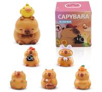 KMFASVX Capybara Figures Blind Box 1Pcs Cute Capybara Series Mystery Figures Cake Topper Adorable Action Figures Collectible Birthday Gift Home Decorations Random Design, Single Box Style A