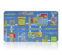 KMFASVX Car Play Mat, Non-Slip Road Rug for Toy Cars, Interactive City Traffic Map Play Carpet, Soft Crystal Fleece, Washable & Durable, Ideal for Indoor Play & Educational Activities, 50x80cm