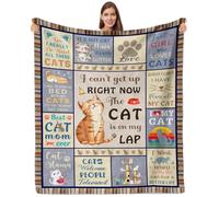 KMFASVX Cat Mum Blanket, Cosy and Warm Lightweight 3D Printed Cat Themed Gifts Blanket, Cat Sofa Bedroom Nap Bed Throw Blanket for Cat Lovers, Women, Ideal Cat Mum Gift for Women, 130 * 100cm