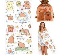 KMFASVX Cute Capybara Beach Towel, Microfiber Quick Dry Absorbent Bath Towel for Kids & Teens, Lightweight Soft Oversized Towel for Beach Pool Swim Yoga Travel, 80x160cm (C)