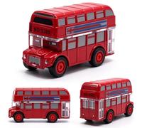 KMFASVX London Bus Toy,Bus Toy Double Decker, Alloy Diecast Pull Back Bus Toy Vehicles, Pull-Back Buses, Metal Die Cast Cars Model,Car Model City Buses Gifts (Red)
